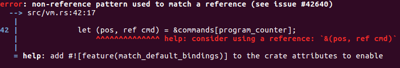Rust compiler error